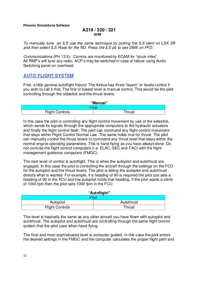 Phoenix Simulation Software A319 / A320 / A321 System Manual